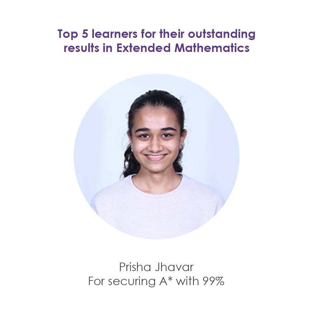 Top 5 Learners in IBDP Results Parel - Prisha Jhavar