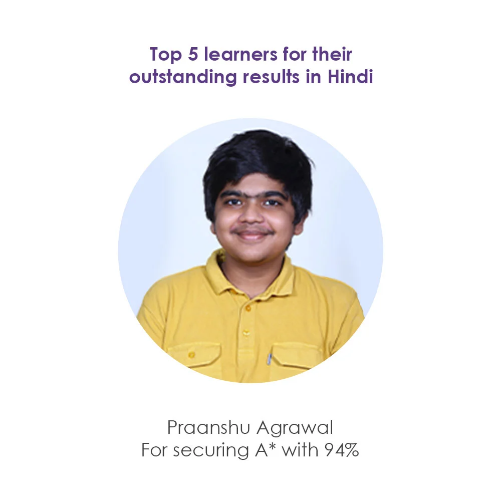 Top 5 Learners in IGCSE Results Parel - Praanshu Agrawal