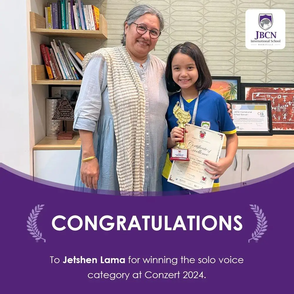 Jetshen Lama, winning the Solo Voice Category at Singapore International School