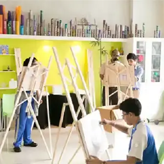 Art classroom at JBCN International School designed to inspire innovation and self-expression