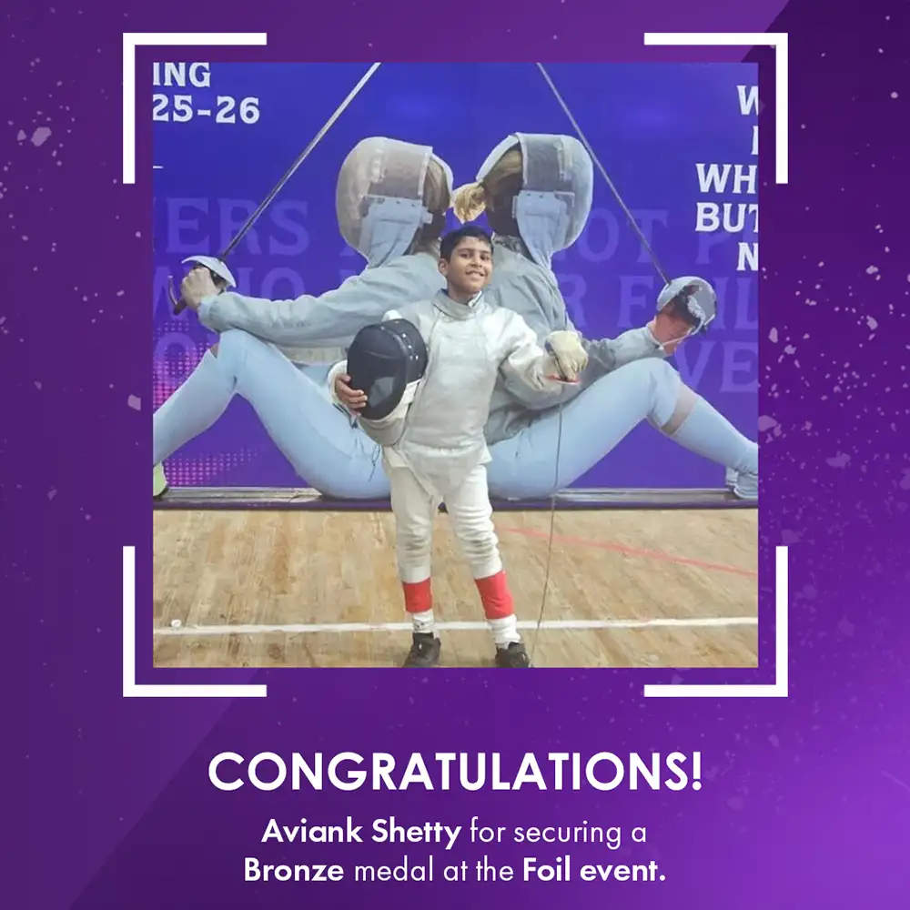 Aviank Shetty from JBCN International School Mulund wins Bronze medal in Foil event at National Fencing Competition