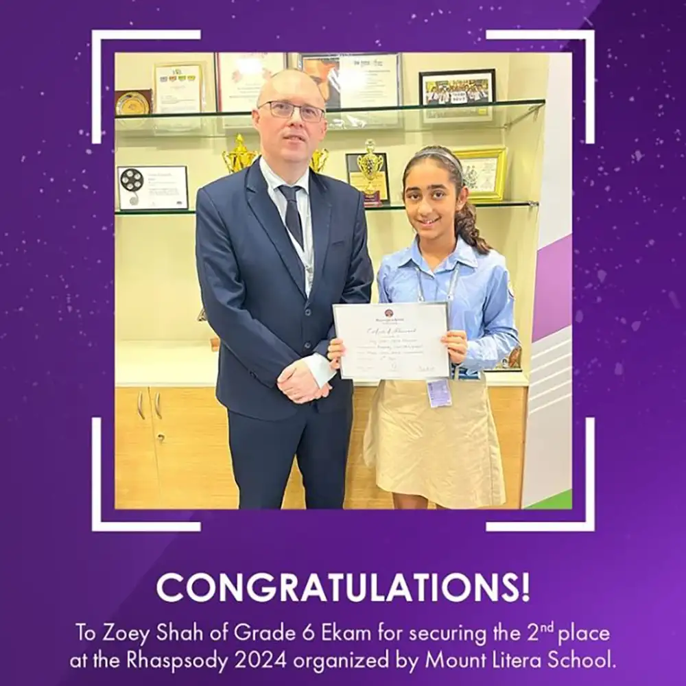 Zoey Shah, Congratulations on winning 2nd place at Rhapsody 2024