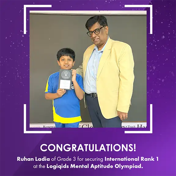 Ruhan Ladia wins International Rank 1 at Logiqids Mental Aptitude Olympiad 2024-25