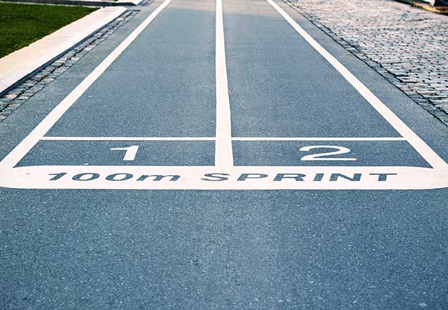 100 m sprint road for children