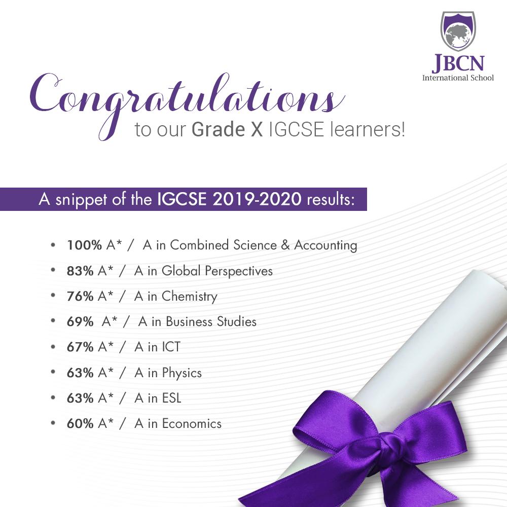 IGCSE 2019 2020 results